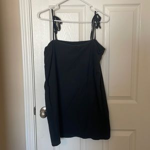 Black mini dress with tie straps